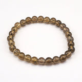Japanese Natural Smoky Quartz 7mm Bead Bracelet 13.4g (ID:85812)