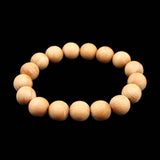 Japanese Natural Izumo Black Pine Wood 12mm Bead Bracelet 11.1g (ID:85942)