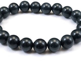 Japanese Natural Dark Blue Kamuikotan Actinolite Schist 10mm Bead Bracelet 30.4g (ID:86294)