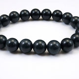 Japanese Natural Dark Blue Kamuikotan Actinolite Schist 10mm Bead Bracelet 30.4g (ID:86294)