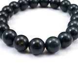 Japanese Natural Dark Blue Kamuikotan Actinolite Schist 10mm Bead Bracelet 30.4g (ID:86294)