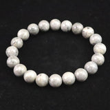 Japanese Natural Light Gray Churaumi Stone 10mm Bead Bracelet 27.6g (ID:86316)