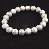 Japanese Natural Light Gray Churaumi Stone 10mm Bead Bracelet 27.6g (ID:86316)