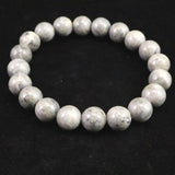 Japanese Natural Light Gray Churaumi Stone 10mm Bead Bracelet 27.6g (ID:86316)