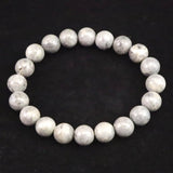 Japanese Natural Light Gray Churaumi Stone 10mm Bead Bracelet 27.6g (ID:86316)