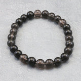 Japanese Natural Obsidian 7.5mm Bead Bracelet 13.6g (ID:86392)