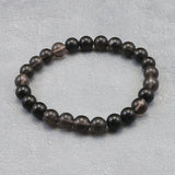 Japanese Natural Obsidian 7.5mm Bead Bracelet 13.6g (ID:86392)