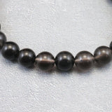 Japanese Natural Obsidian 7.5mm Bead Bracelet 13.6g (ID:86392)