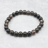 Japanese Natural Obsidian 7.5mm Bead Bracelet 13.6g (ID:86392)