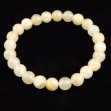 Japanese Natural Yellow Onokoro Quartz S Grade 8mm Bead Bracelet 18.1g (ID:86648)
