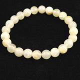 Japanese Natural Yellow Onokoro Quartz S Grade 8mm Bead Bracelet 18.1g (ID:86648)