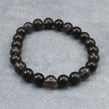 Japanese Natural Obsidian 8.5mm Bead Bracelet 17.5g (ID:87014)