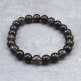 Japanese Natural Obsidian 8.5mm Bead Bracelet 17.5g (ID:87014)