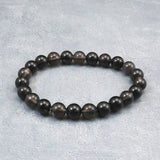 Japanese Natural Obsidian 8.5mm Bead Bracelet 17.5g (ID:87014)