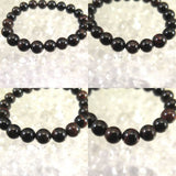 Japanese Natural Vermilion Obsidian 10mm Bead Bracelet 21.0g (ID:89167)
