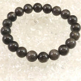 Japanese Natural Black Quartz 草入り Quartz Bead Bracelet 10mm 28.32g with Certificate (ID:89931)