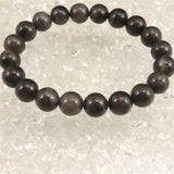 Japanese Natural Black Quartz Grass-included Quartz 10mm Bead Bracelet 28.32g (ID:89931)