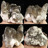 Japanese Natural Smoky Quartz Crystal Cluster Rough Stone 565g (ID:90436)