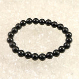 Natural Itoigawa Jadeite Black 8mm Bead Bracelet 21.8g with Certificate (ID:90491)