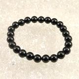 Natural Itoigawa Jadeite Black 8mm Bead Bracelet 21.8g with Certificate (ID:90491)