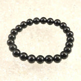 Natural Itoigawa Jadeite Black 8mm Bead Bracelet 21.8g with Certificate (ID:90491)