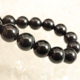 Natural Itoigawa Jadeite Black 8mm Bead Bracelet 21.8g with Certificate (ID:90491)