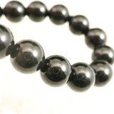 Natural Itoigawa Jadeite Black 8mm Bead Bracelet 21.8g with Certificate (ID:90491)