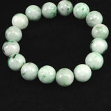 Natural Itoigawa Jadeite Light Green 13.4mm Bead Bracelet 62.6g with Certificate (ID:91259)