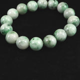 Natural Itoigawa Jadeite Light Green 13.4mm Bead Bracelet 62.6g with Certificate (ID:91259)