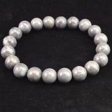 Japanese Natural Dark Gray Churaumi Stone 10mm Bead Bracelet 27.6g (ID:91448)