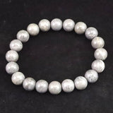 Japanese Natural Dark Gray Churaumi Stone 10mm Bead Bracelet 27.6g (ID:91448)