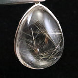 Japanese Natural Quartz ルチル入 ドロップ型 Pendanttop 29mm 11.9g with Directory Card (ID:92455)