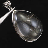 Japanese Natural Quartz ルチル入 ドロップ型 Pendanttop 29mm 11.9g with Directory Card (ID:92455)