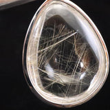 Japanese Natural Quartz ルチル入 ドロップ型 Pendanttop 29mm 11.9g with Directory Card (ID:92455)