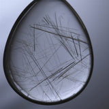 Japanese Natural Quartz ルチル入 ドロップ型 Pendanttop 29mm 11.9g with Directory Card (ID:92455)