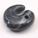 Natural Itoigawa Jadeite Black 30mm Magatama 14.9g with Certificate (ID:92570)