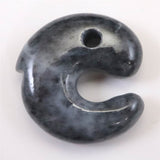 Natural Itoigawa Jadeite Black 30mm Magatama 14.9g with Certificate (ID:92570)