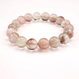 Japanese Natural Pink Included Quartz 11mm Bead Bracelet 34.3g (ID:92676)