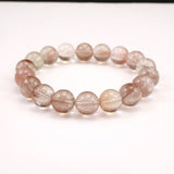 Japanese Natural Pink Included Quartz 11mm Bead Bracelet 34.3g (ID:92676)