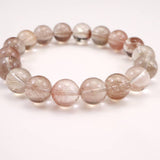 Japanese Natural Pink Included Quartz 11mm Bead Bracelet 34.3g (ID:92676)