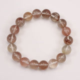 Japanese Natural Pink Included Quartz 11mm Bead Bracelet 34.3g (ID:92676)