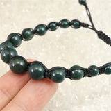Izumo Jasper 石 Grade SA 紐網 Bead Bracelet 10mm 12.4g with Directory Card (ID:92729)