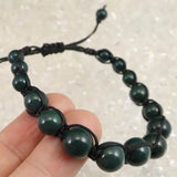 Izumo Jasper 石 Grade SA 紐網 Bead Bracelet 10mm 12.4g with Directory Card (ID:92729)