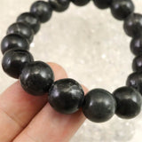 Japanese Natural Yamatohikari Stone A Grade 12mm Bead Bracelet 41.2g (ID:93177)