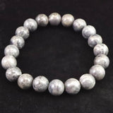 Japanese Natural Dark Gray Churaumi Stone 10mm Bead Bracelet 27.7g (ID:93401)