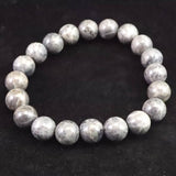 Japanese Natural Dark Gray Churaumi Stone 10mm Bead Bracelet 27.7g (ID:93401)