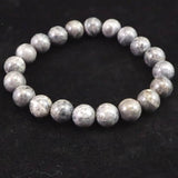 Japanese Natural Dark Gray Churaumi Stone 10mm Bead Bracelet 27.7g (ID:93401)