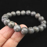 Japanese Natural Dark Gray Churaumi Stone 10mm Bead Bracelet 27.7g (ID:93401)
