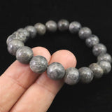 Japanese Natural Dark Gray Churaumi Stone 10mm Bead Bracelet 27.7g (ID:93401)