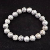 Japanese Natural Dark Gray Churaumi Stone 10mm Bead Bracelet 27.7g (ID:93401)